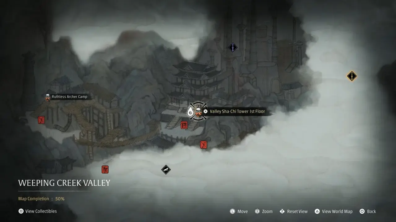 Phantom Blade Zero weeping creek valley map