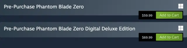 Phantom Blade Zero steam editions